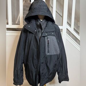 American Eagle Outfitters Dark Gray Hooded Performance Jacket